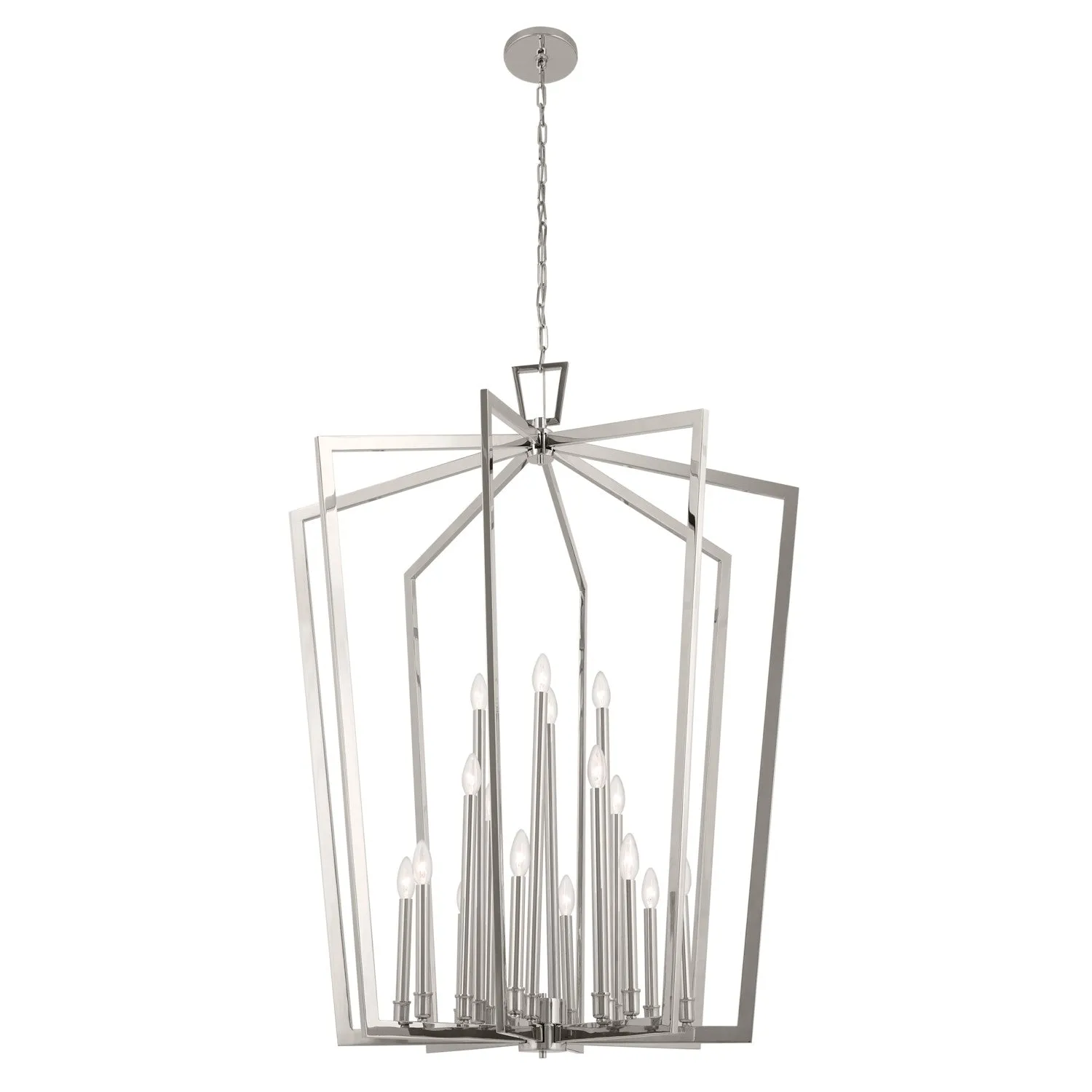 16 Light Foyer Pendant from the Abbotswell Collection in Polished Nickel Finish by Kichler