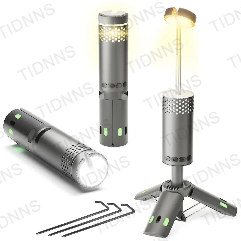 2024 10000mAh Camping Light USB Rechargeable LED Emergency Lamp Outdoor Portable Lanterns with Magnetic Flashlight for BBQ Tents