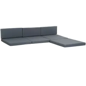 7 Pcs Outdoor Cushion Pads for Rattan Patio Conversation Set, Grey