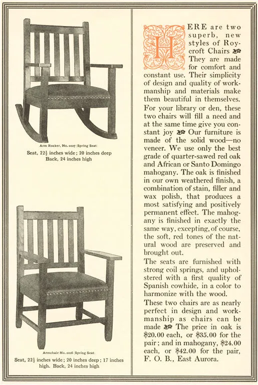 AD-51 Roycroft Wooden Chairs - Vintage Image