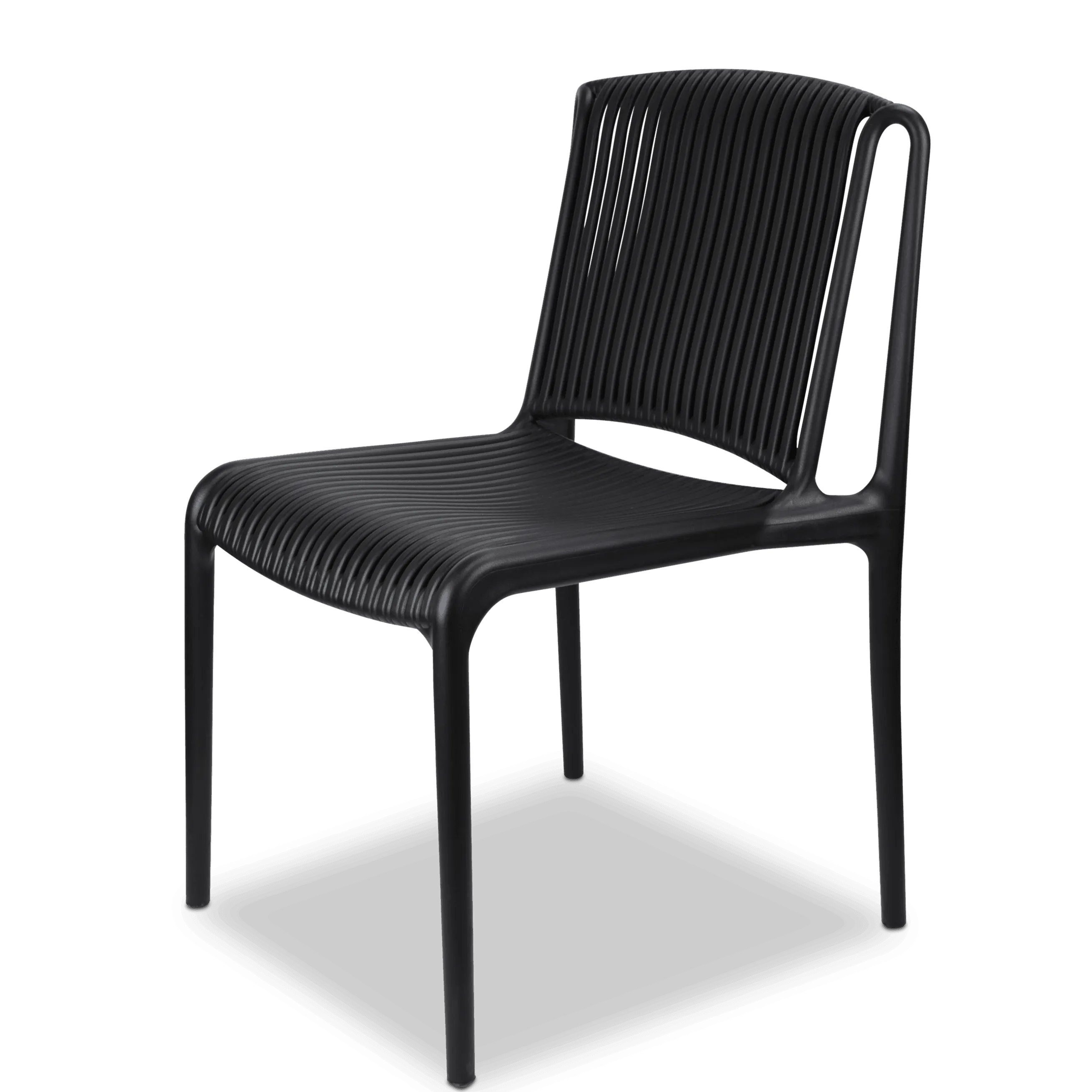 Amalfi Rectangle 7 Piece Outdoor Setting in Gunmetal with UV Plastic Outdoor Chairs (PP)