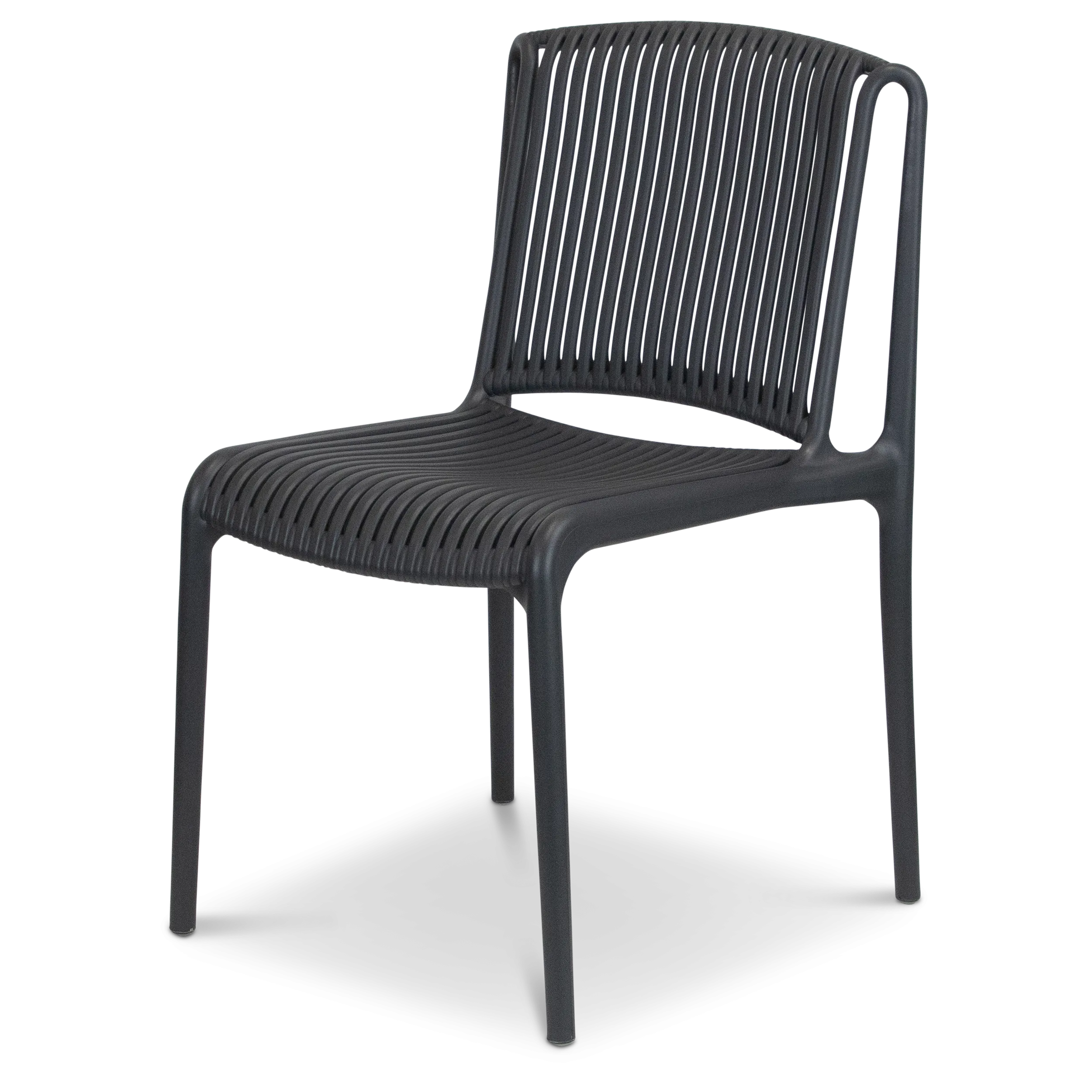 Amalfi Rectangle 7 Piece Outdoor Setting in Gunmetal with UV Plastic Outdoor Chairs (PP)