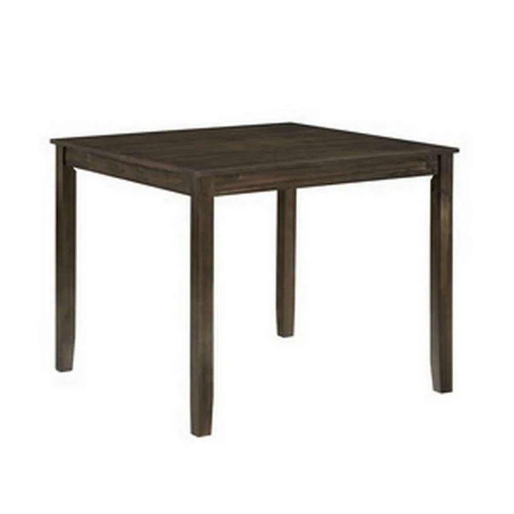 Austin 5pc Dining Set, Square Table, 4 Chairs, Faux Leather, Brown Wood By Casagear Home