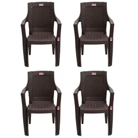 AVRO FURNITURE 7756 Plastic Chair | Set of 4 | Matt and Gloss Pattern | for Dining Room, Bedroom, Kitchen, Living Room | Bearing Capacity up to 150Kg | Strong & Sturdy Structure | 1 Year Guarantee