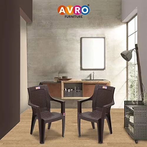 AVRO FURNITURE 7756 Plastic Chair | Set of 4 | Matt and Gloss Pattern | for Dining Room, Bedroom, Kitchen, Living Room | Bearing Capacity up to 150Kg | Strong & Sturdy Structure | 1 Year Guarantee