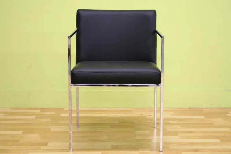 Baxton Studio Atalo Black Leather Chair