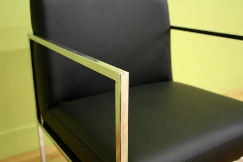 Baxton Studio Atalo Black Leather Chair