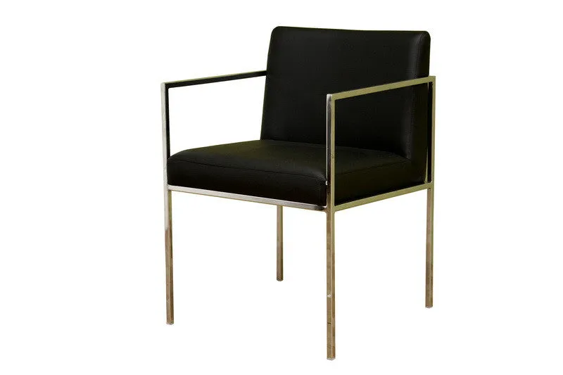 Baxton Studio Atalo Black Leather Chair