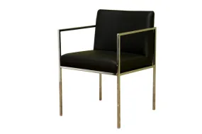 Baxton Studio Atalo Black Leather Chair