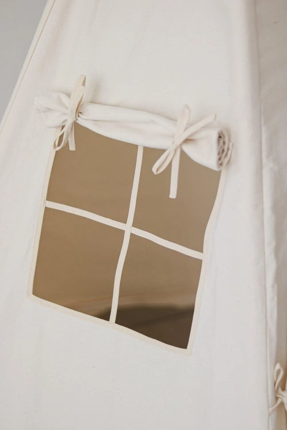 Beige Teepee and Grey Linen Round Mat Set