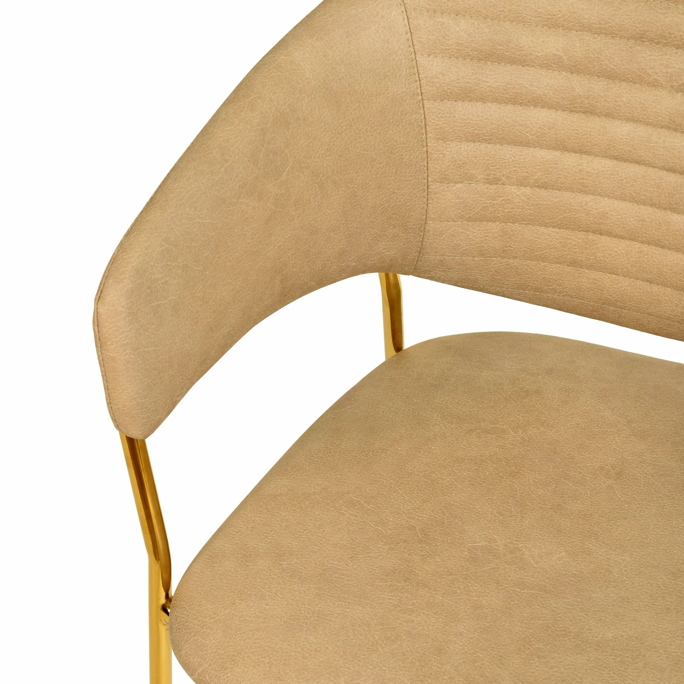 Bella Modern Dining Chair Upholstered in Leather With Stainless Steel Base Set of 2