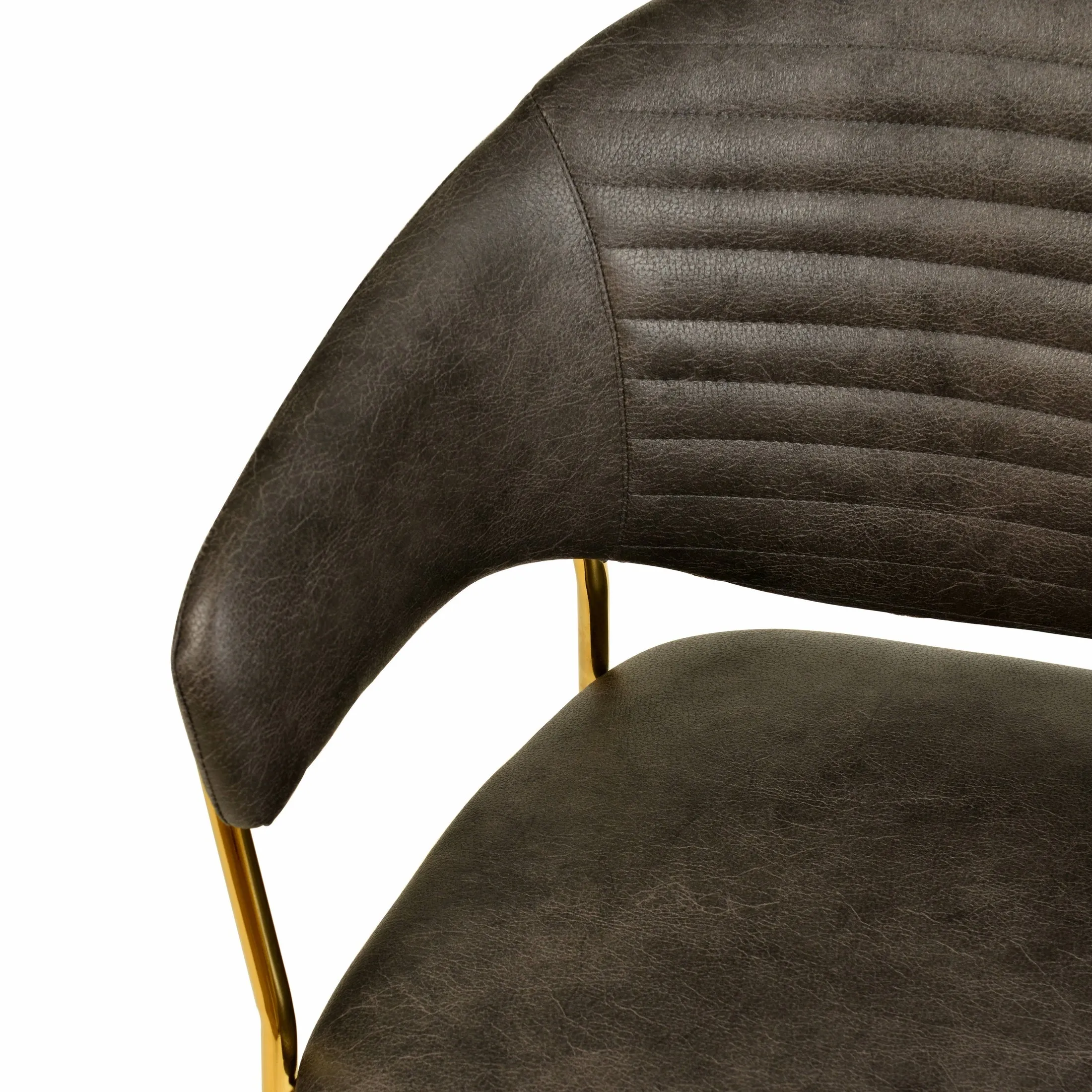 Bella Modern Dining Chair Upholstered in Leather With Stainless Steel Base Set of 2