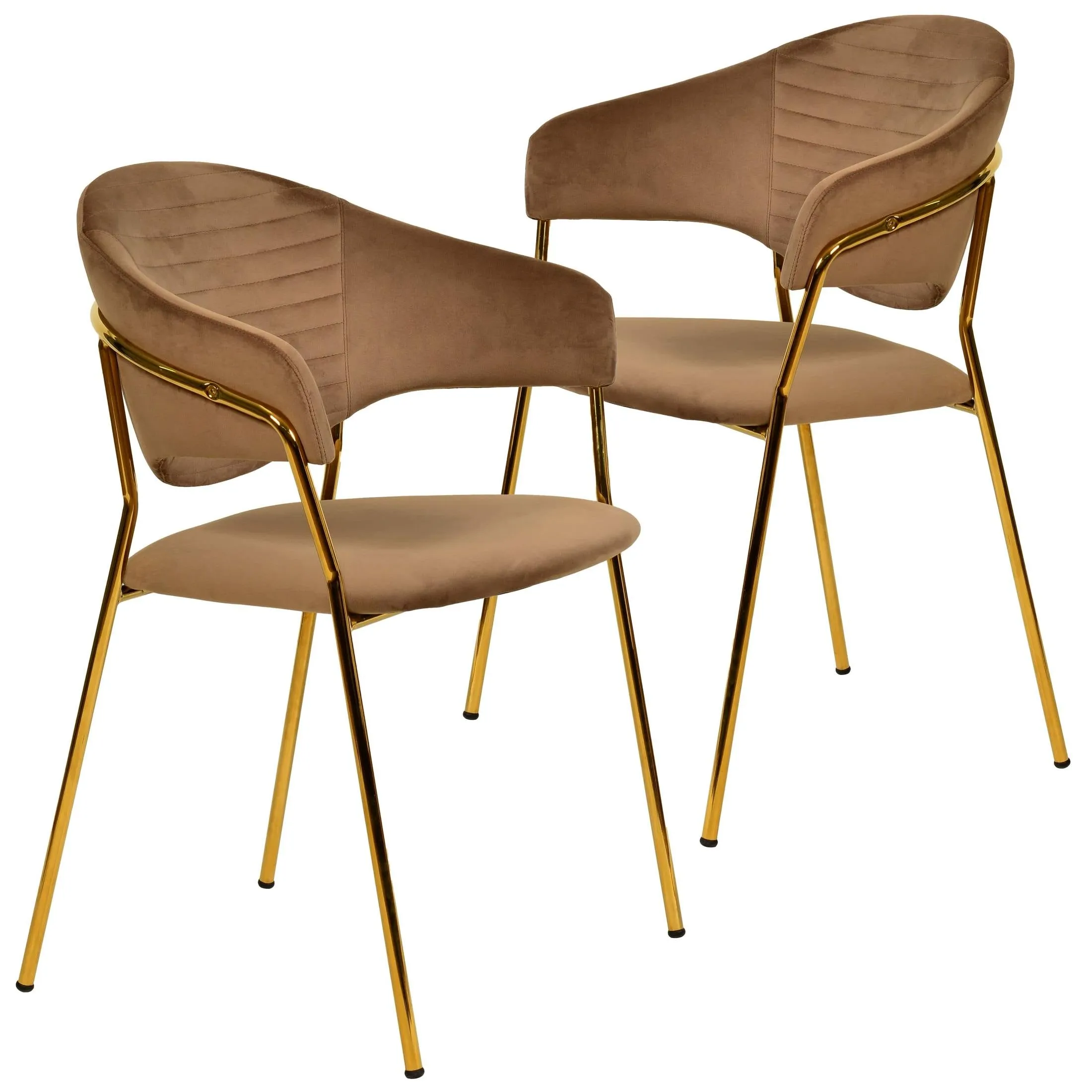 Bella Modern Dining Chair Upholstered in Leather With Stainless Steel Base Set of 2