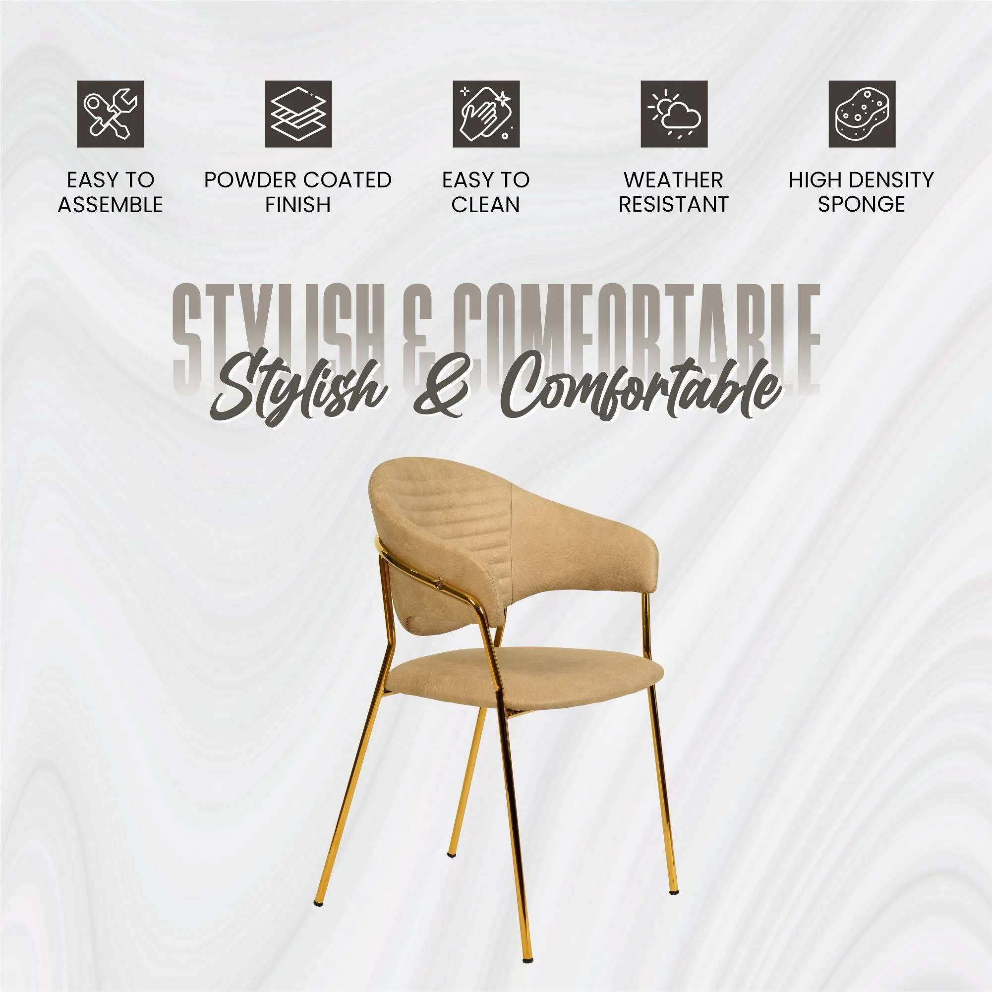 Bella Modern Dining Chair Upholstered in Leather With Stainless Steel Base Set of 2