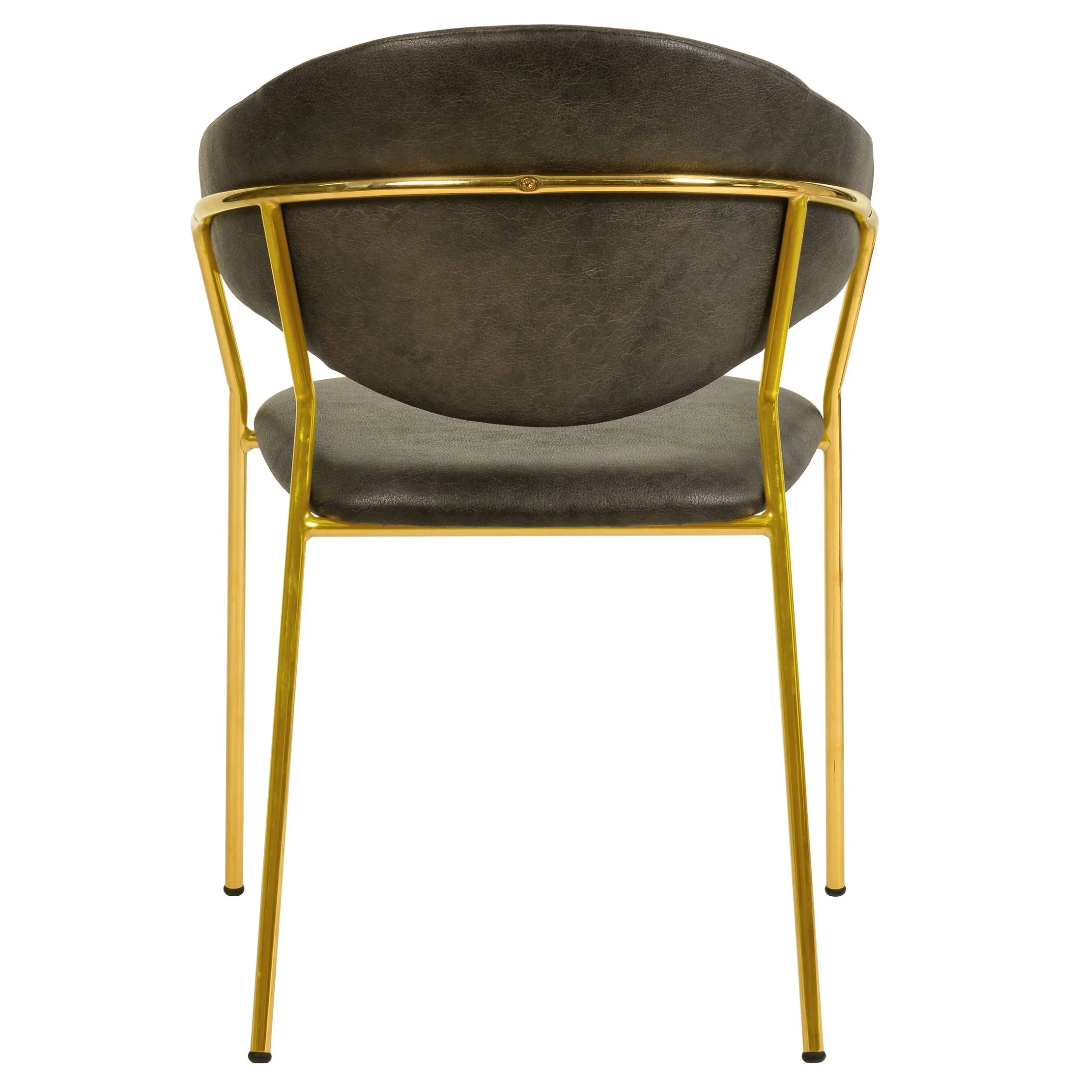 Bella Modern Dining Chair Upholstered in Leather With Stainless Steel Base Set of 2