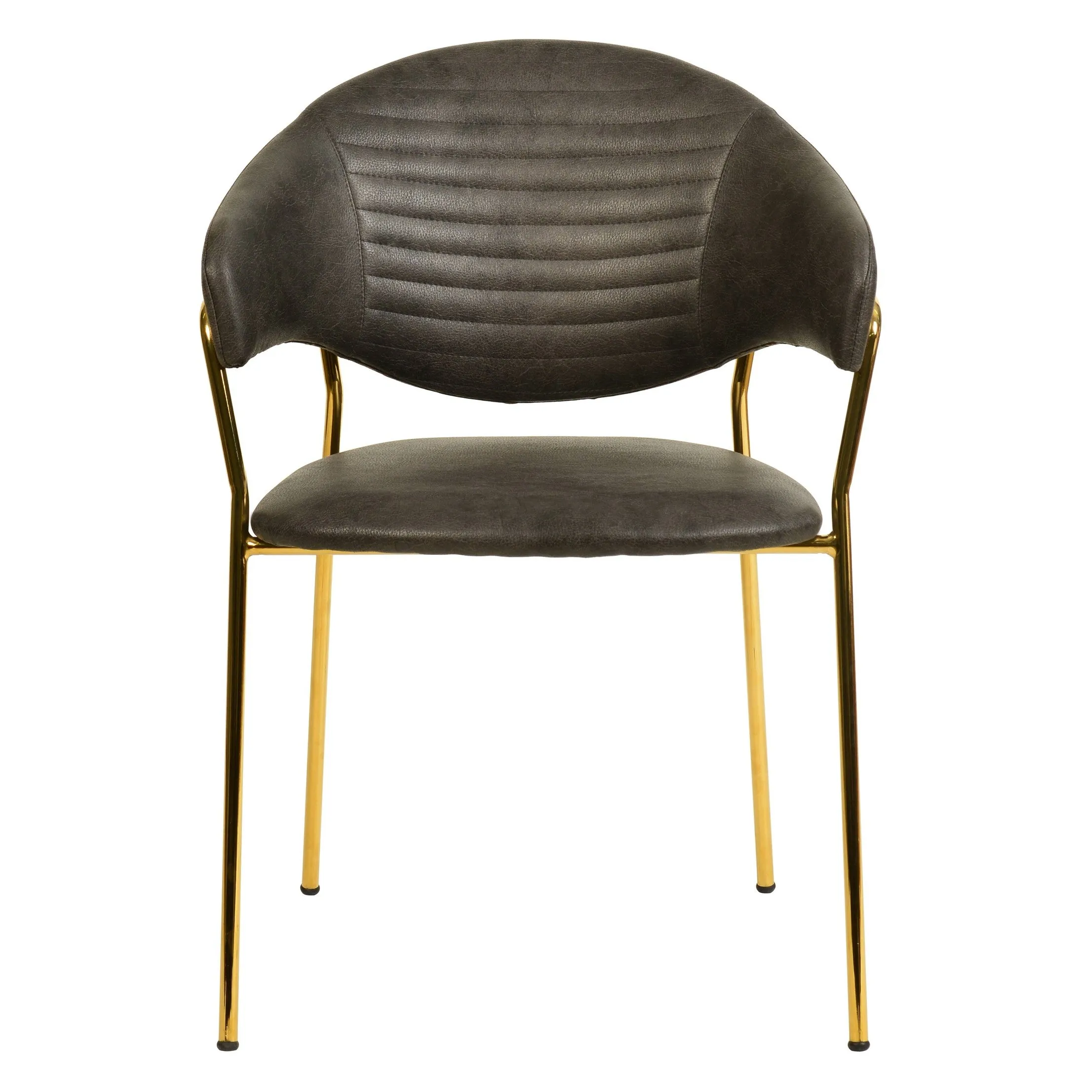 Bella Modern Dining Chair Upholstered in Leather With Stainless Steel Base Set of 2