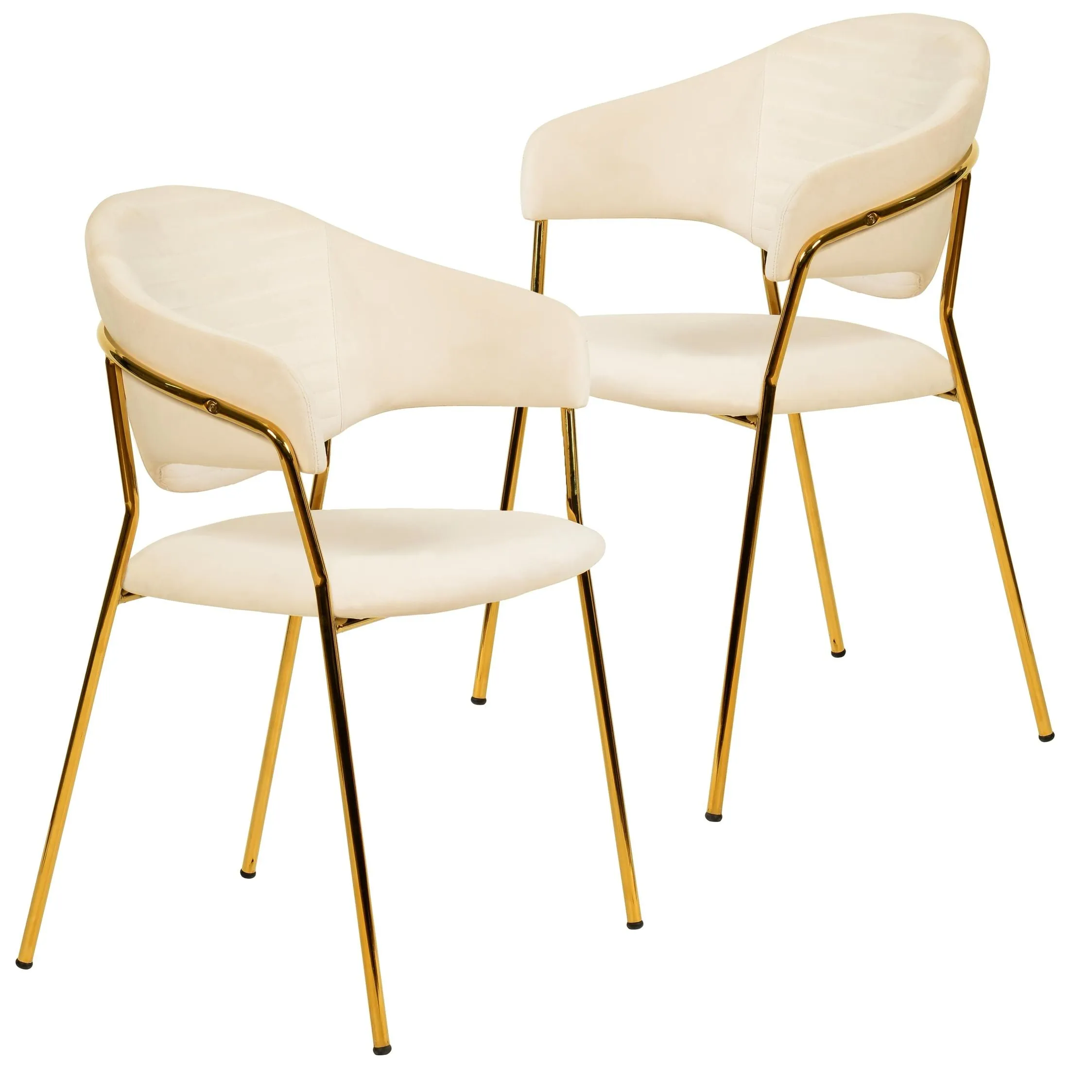 Bella Modern Dining Chair Upholstered in Leather With Stainless Steel Base Set of 2