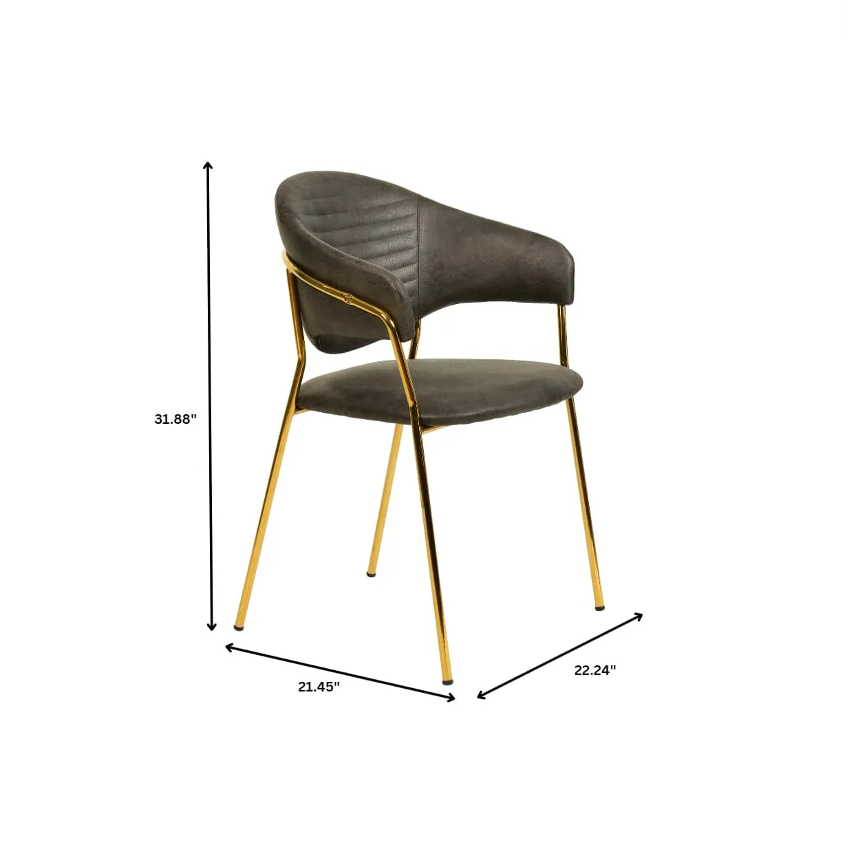 Bella Modern Dining Chair Upholstered in Leather With Stainless Steel Base Set of 2