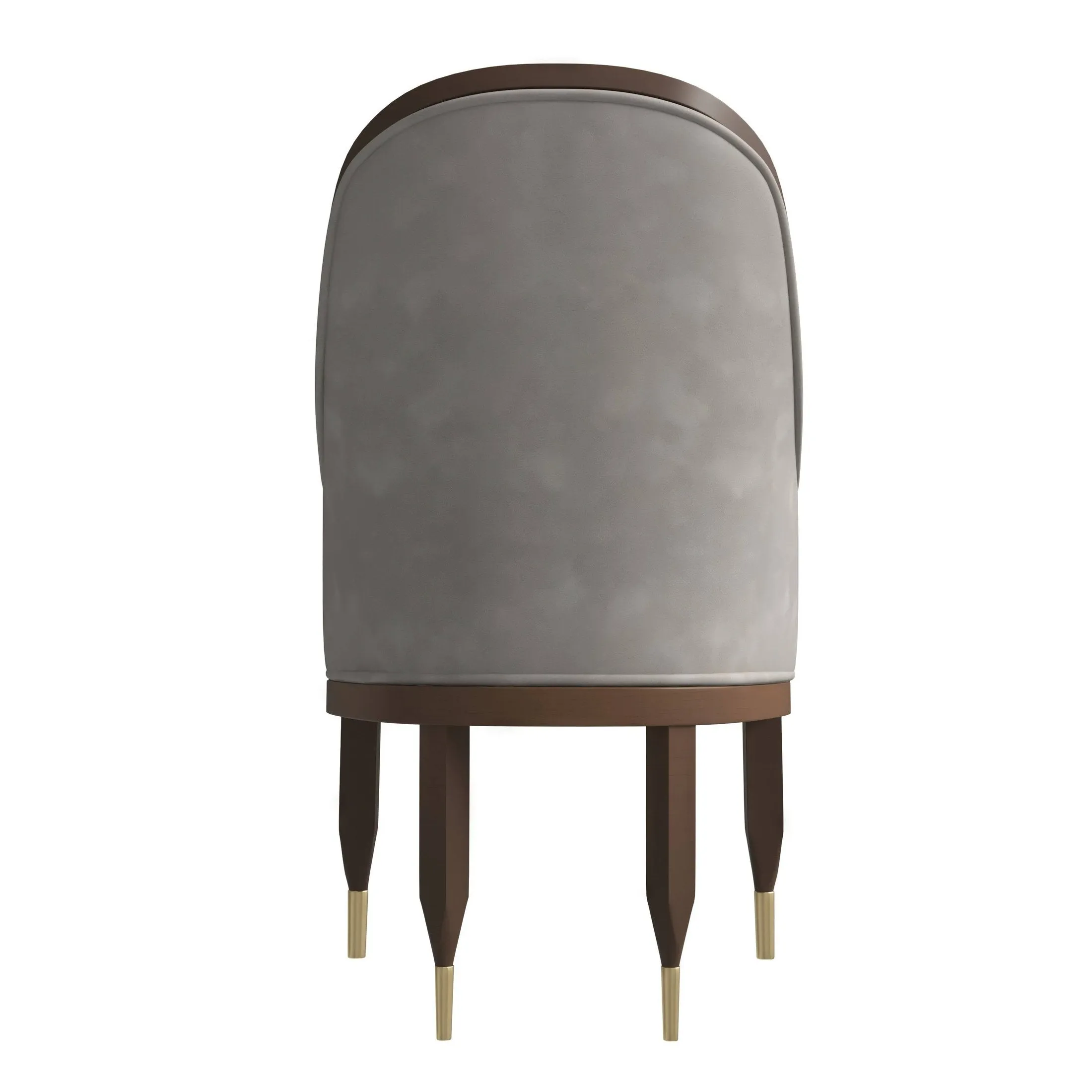 Belle Leather Dining Chair with Arms and Gold Metal Caps with Rubberwood Frame and Legs Set of 4