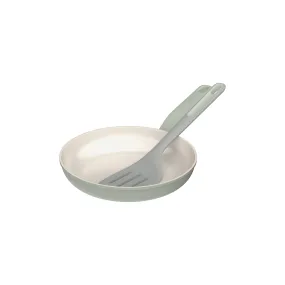BergHOFF Balance Nonstick Ceramic 2Pc Frying Pan 9.5" and Nylon Turner 13.75", Recycled Aluminum, Sage