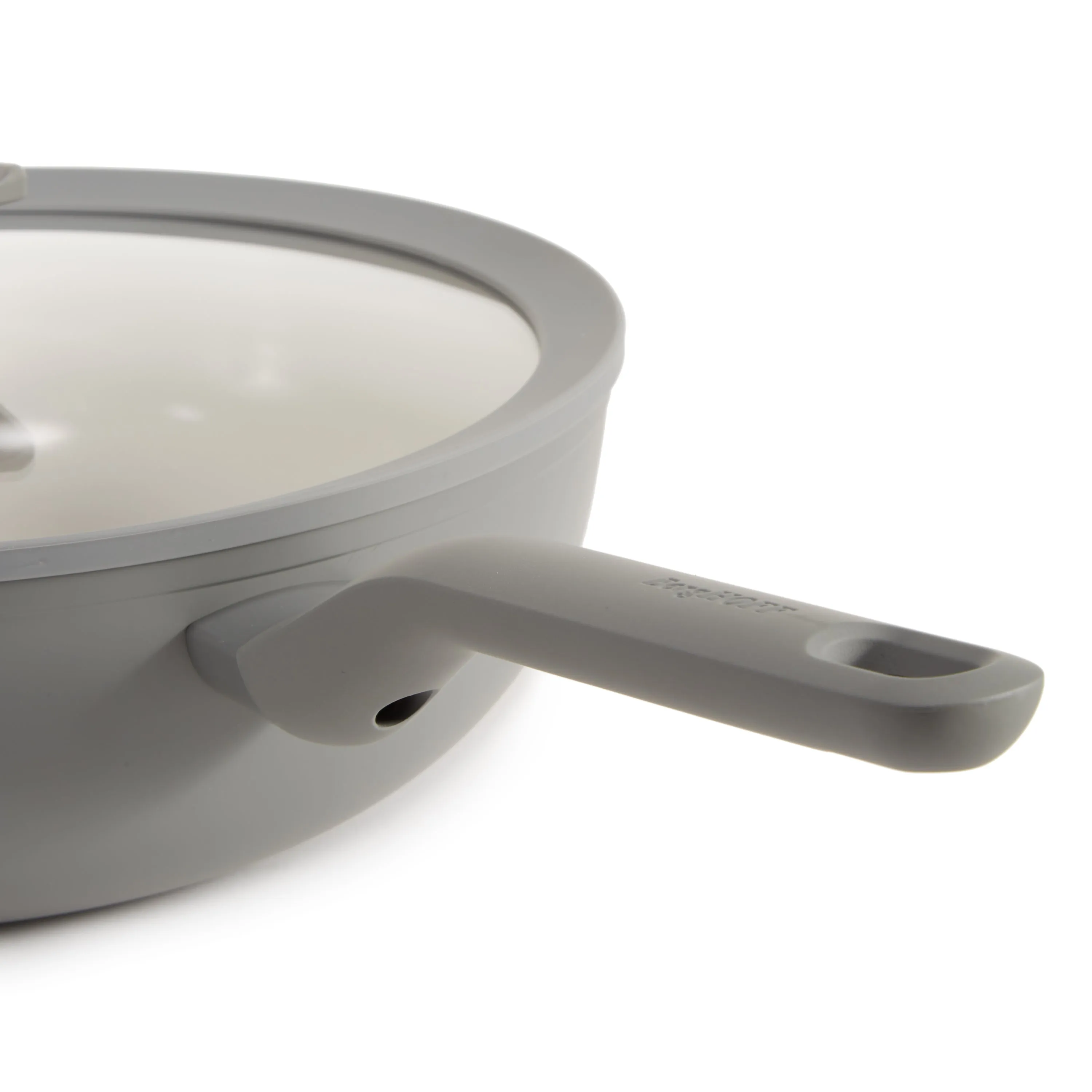 BergHOFF Balance Nonstick Ceramic Wok Pan 11", 4.4qt. With Glass Lid, Recycled Aluminum, Moonmist