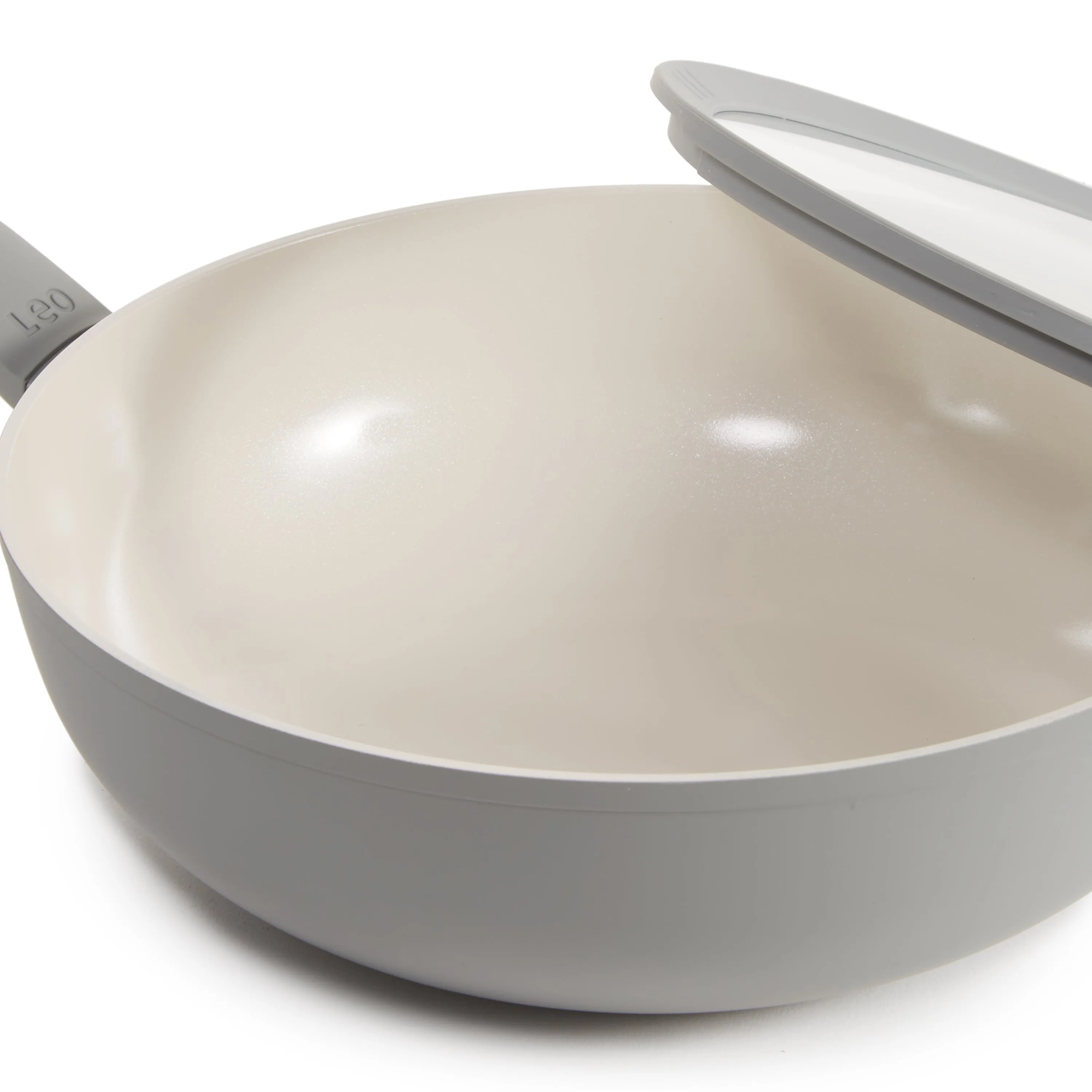 BergHOFF Balance Nonstick Ceramic Wok Pan 11", 4.4qt. With Glass Lid, Recycled Aluminum, Moonmist