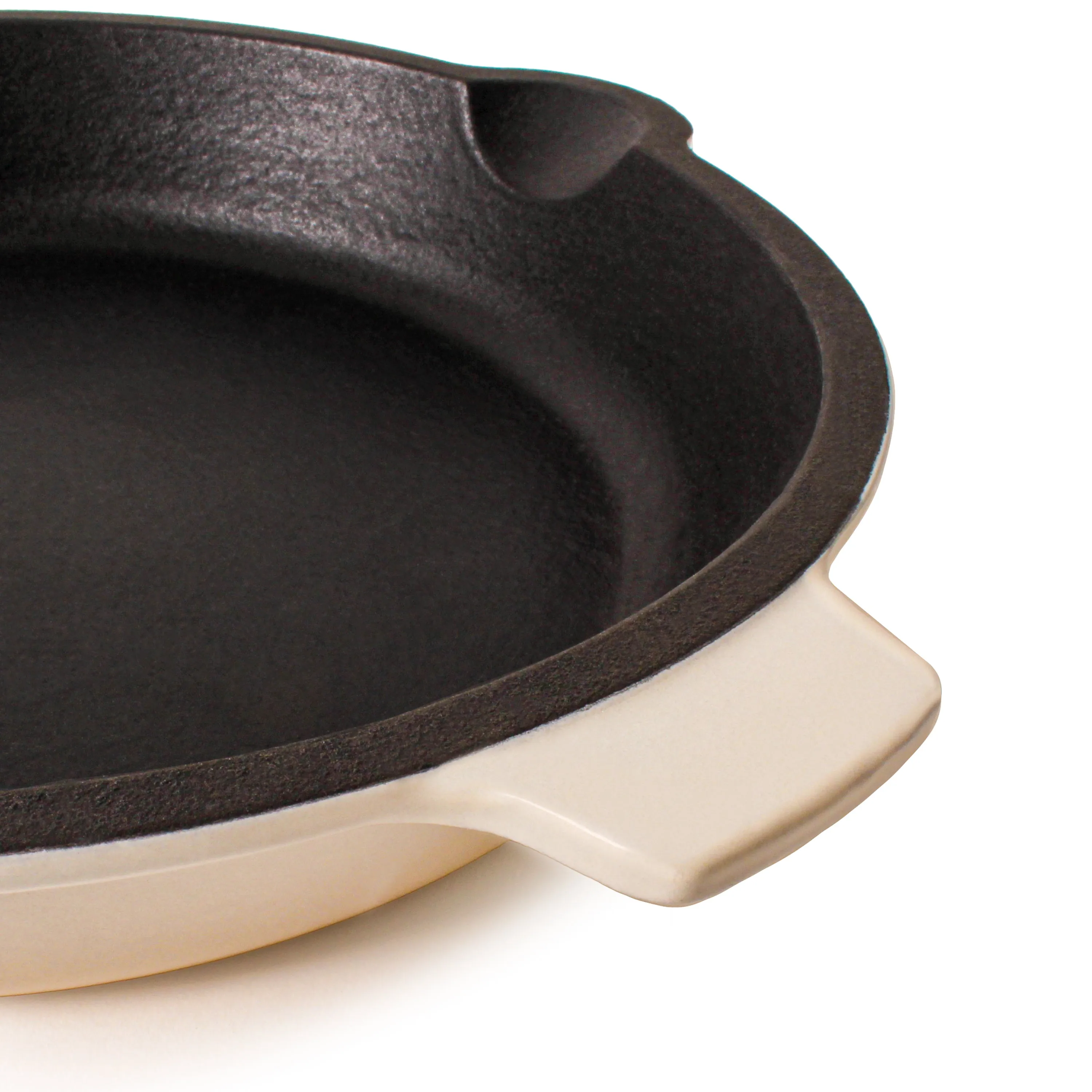 BergHOFF Neo 2pc Cast Iron 10" Fry Pan & 11" Grill Pan Cookware Set, Meringue