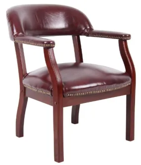 Burgundy Bonded Leather Chair