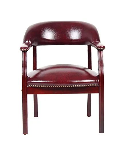 Burgundy Bonded Leather Chair