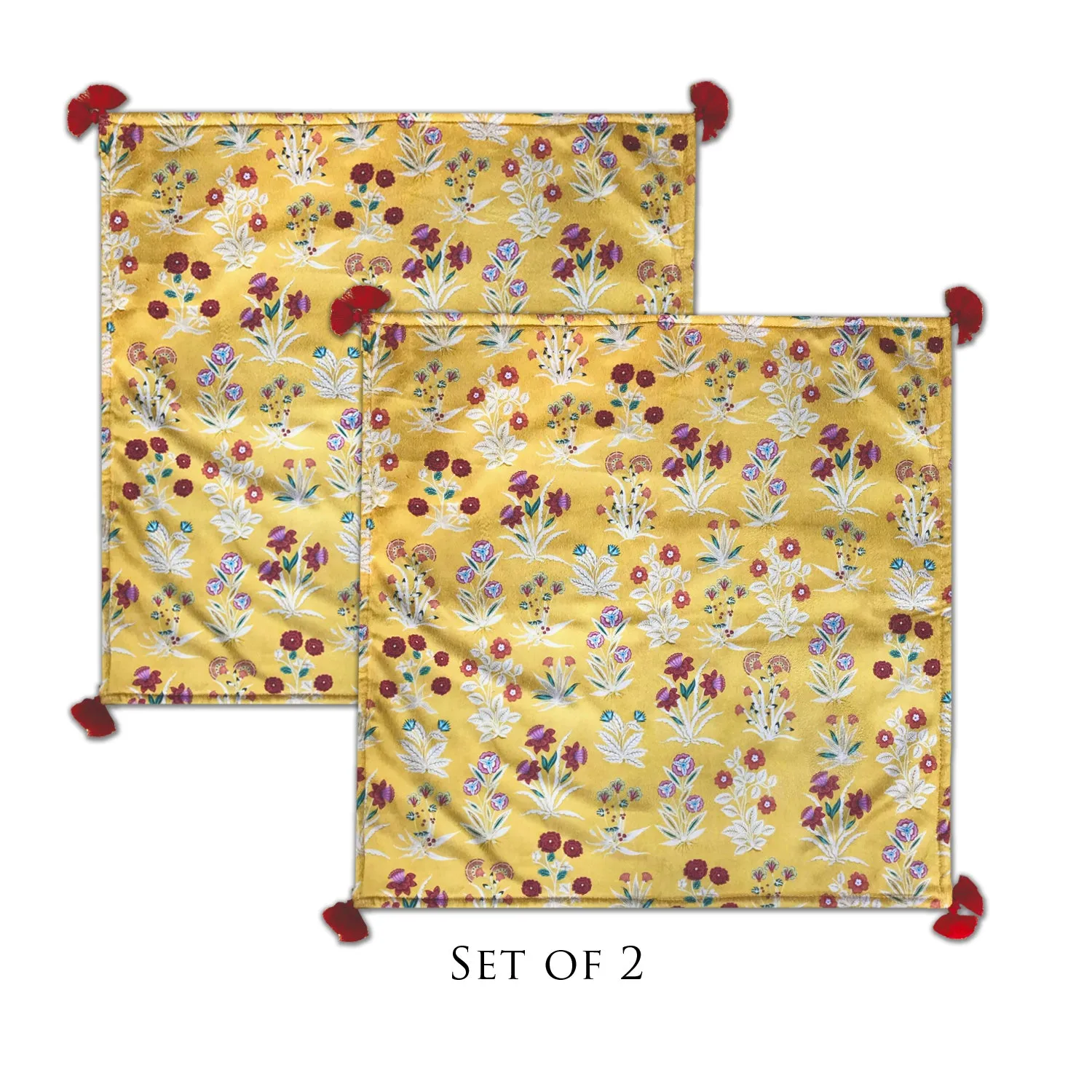 Chintz Garden Puja Mats/ Prayer Mat (set of 2)