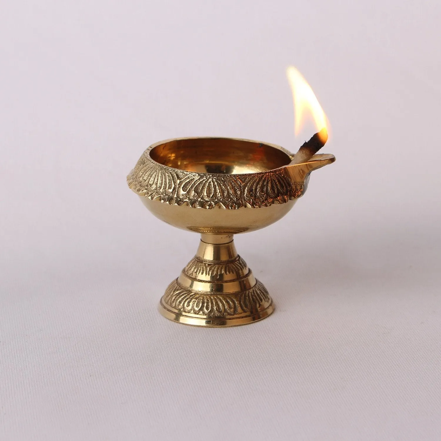 DreamKraft Brass Diwali Kuber Deepak On Stand (Diya Oil Lamp) For Puja Home Décor (Set of 2)