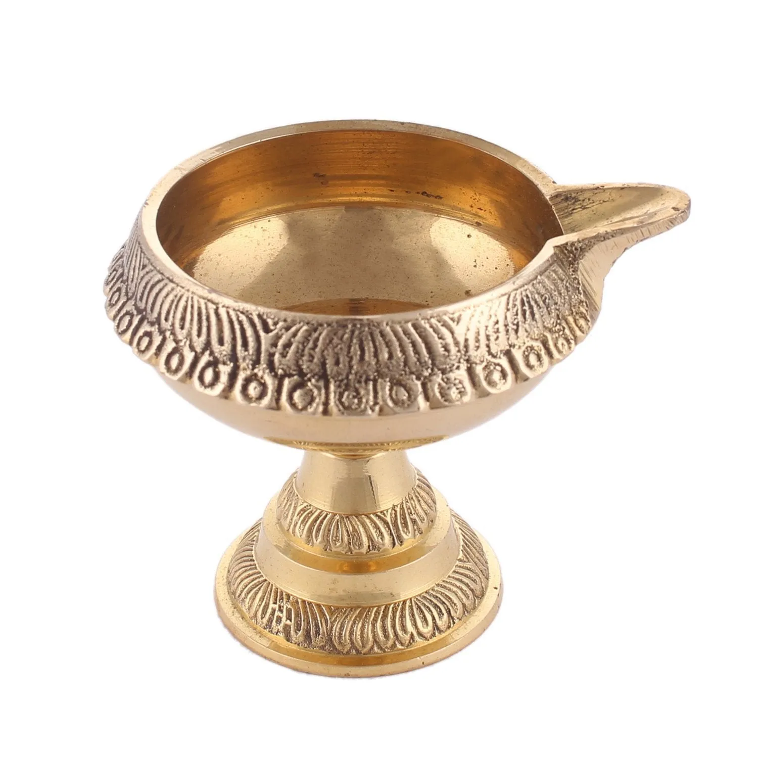 DreamKraft Brass Diwali Kuber Deepak On Stand (Diya Oil Lamp) For Puja Home Décor (Set of 2)