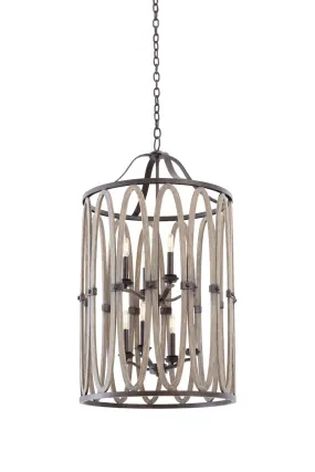 Eight Light Foyer Pendant from the Belmont Collection in Florence Gold Finish by Kalco