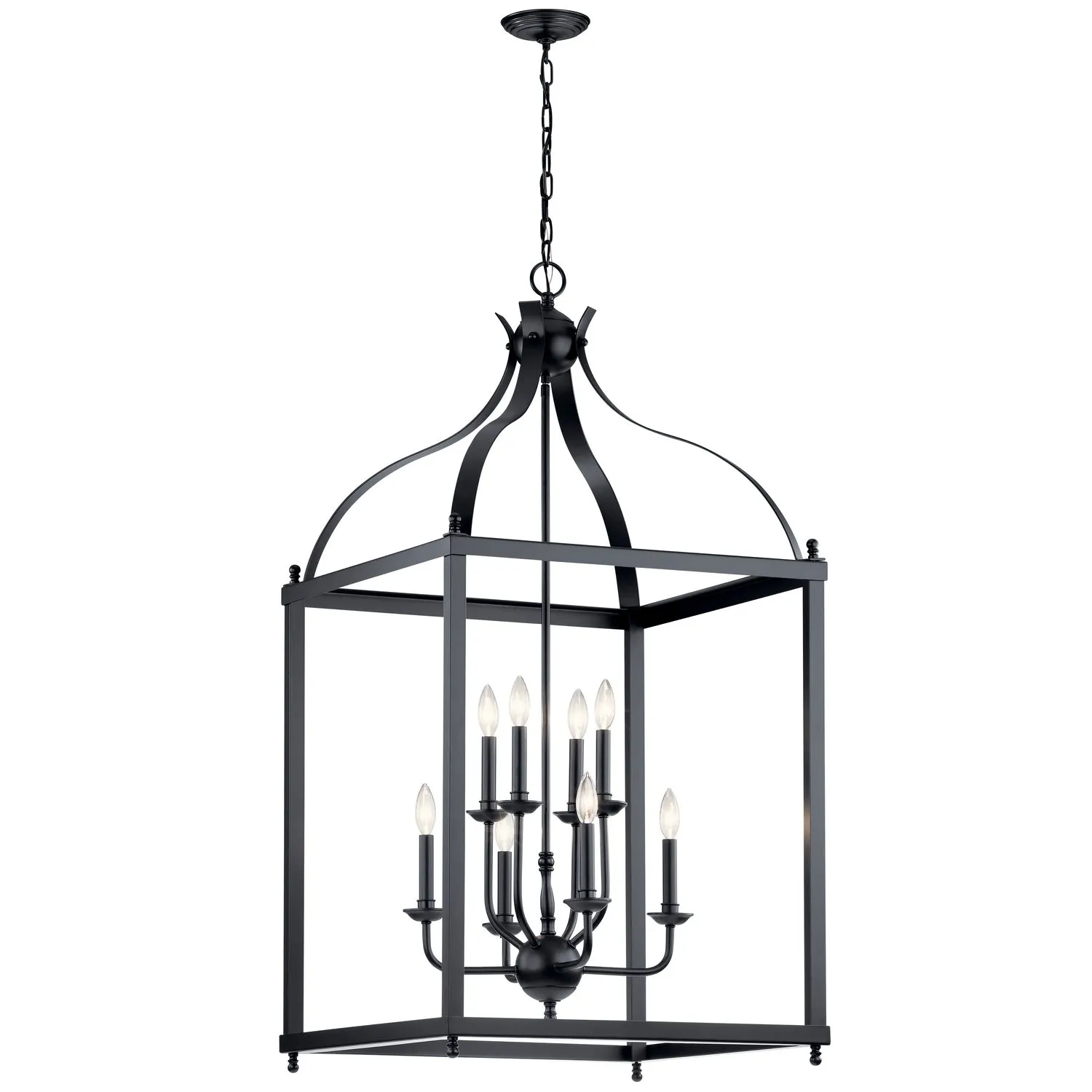 Eight Light Foyer Pendant from the Larkin Collection in Black Finish by Kichler