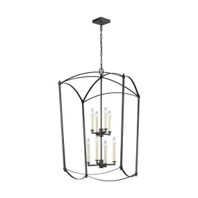 Eight Light Lantern from the Thayer Collection in Smith Steel Finish by Visual Comfort Studio