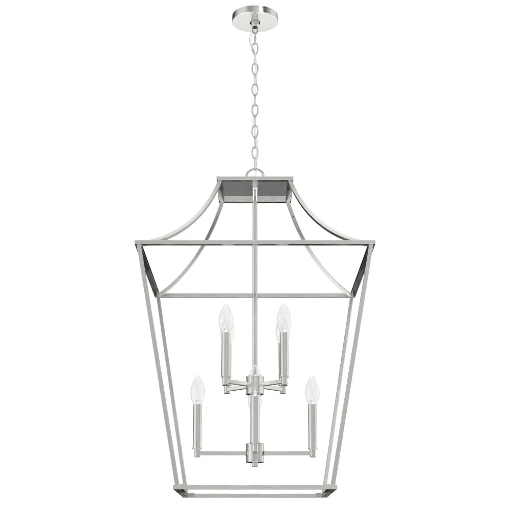 Eight Light Pendant from the Laurel Ridge Collection in Brushed Nickel Finish by Hunter