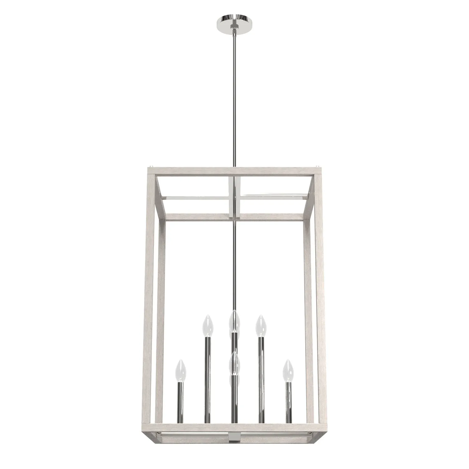 Eight Light Pendant from the Squire Manor Collection in Chrome Finish by Hunter