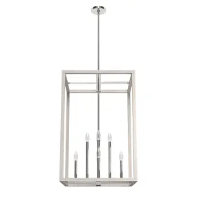 Eight Light Pendant from the Squire Manor Collection in Chrome Finish by Hunter