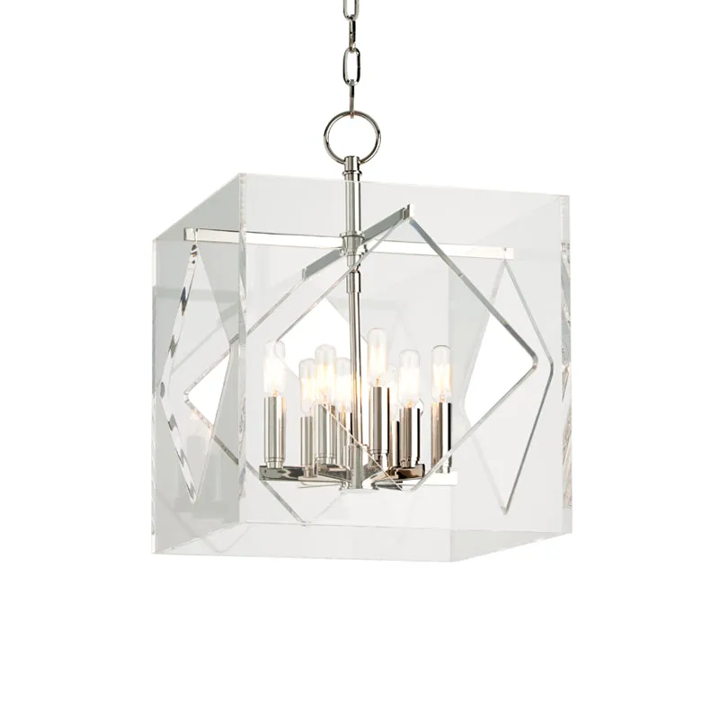 Eight Light Pendant from the Travis Collection in Polished Nickel Finish by Hudson Valley