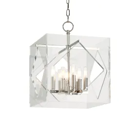 Eight Light Pendant from the Travis Collection in Polished Nickel Finish by Hudson Valley
