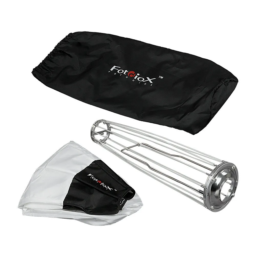 Fotodiox Lantern Softbox with Comet Speedring for Comet, Dynalite, and Compatible - Collapsible Globe Softbox with Partial Silver Reflective Interior and Soft Diffusion Panels