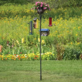 Four Arm Heavy Duty Pole with Twister & Flower Basket