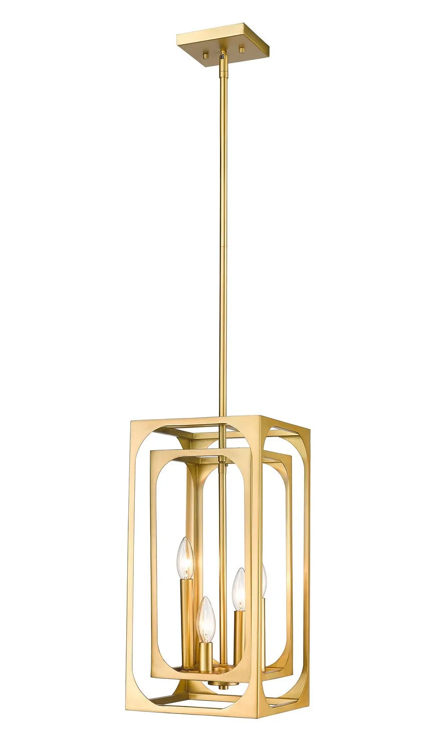 Four Light Chandelier from the Easton Collection in Rubbed Brass Finish by Z-Lite