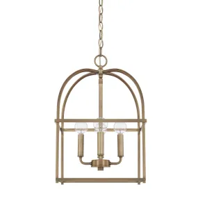 Four Light Foyer Pendant from the Aubrey Collection in Aged Brass Finish by Capital Lighting