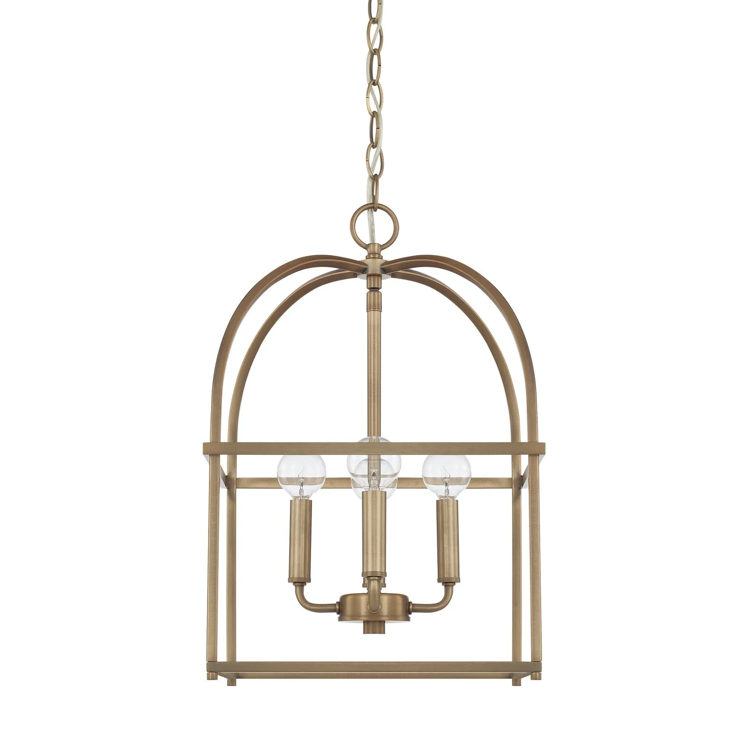 Four Light Foyer Pendant from the Aubrey Collection in Aged Brass Finish by Capital Lighting