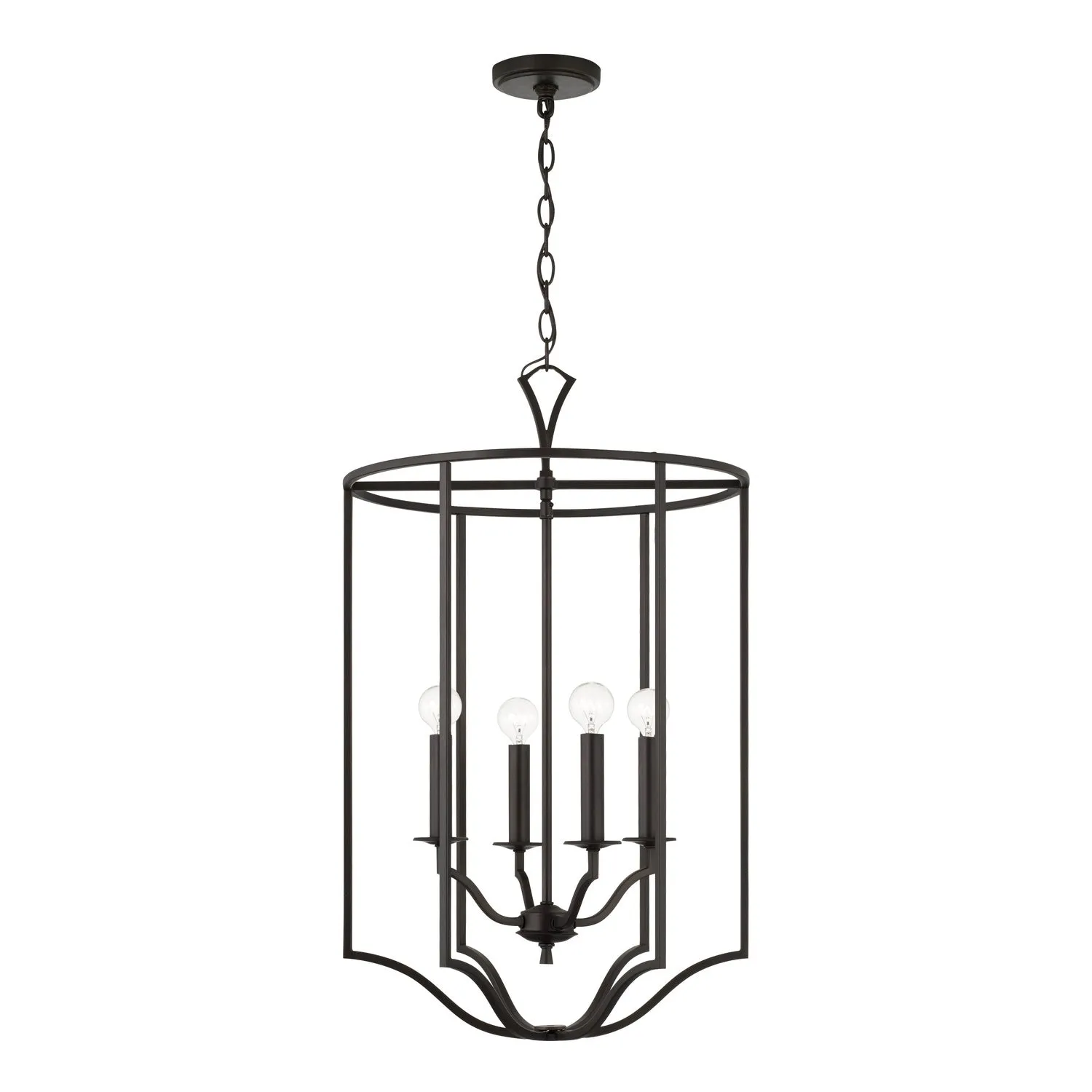 Four Light Foyer Pendant from the Jaymes Collection in Old Bronze Finish by Capital Lighting