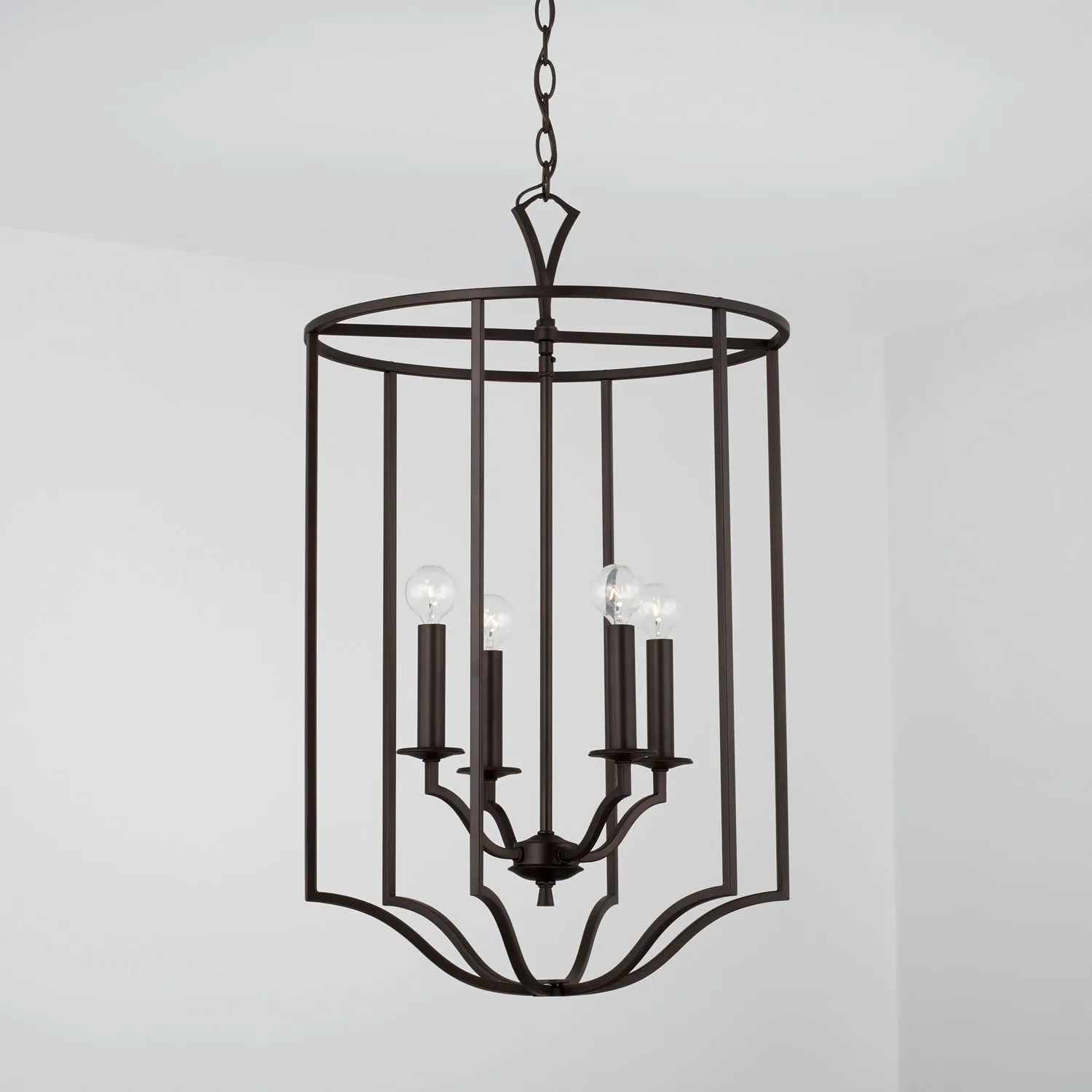Four Light Foyer Pendant from the Jaymes Collection in Old Bronze Finish by Capital Lighting