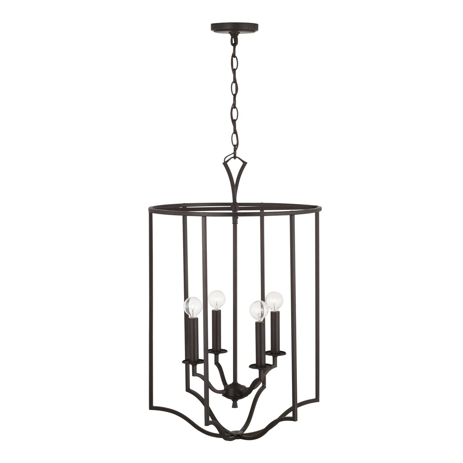 Four Light Foyer Pendant from the Jaymes Collection in Old Bronze Finish by Capital Lighting