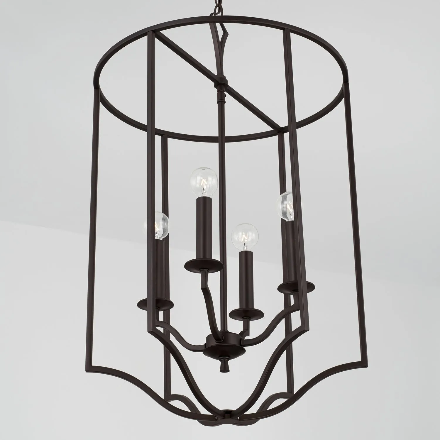Four Light Foyer Pendant from the Jaymes Collection in Old Bronze Finish by Capital Lighting