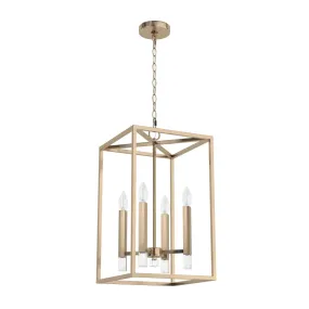 Four Light Foyer Pendant from the Sunjai Collection in Alturas Gold Finish by Hunter